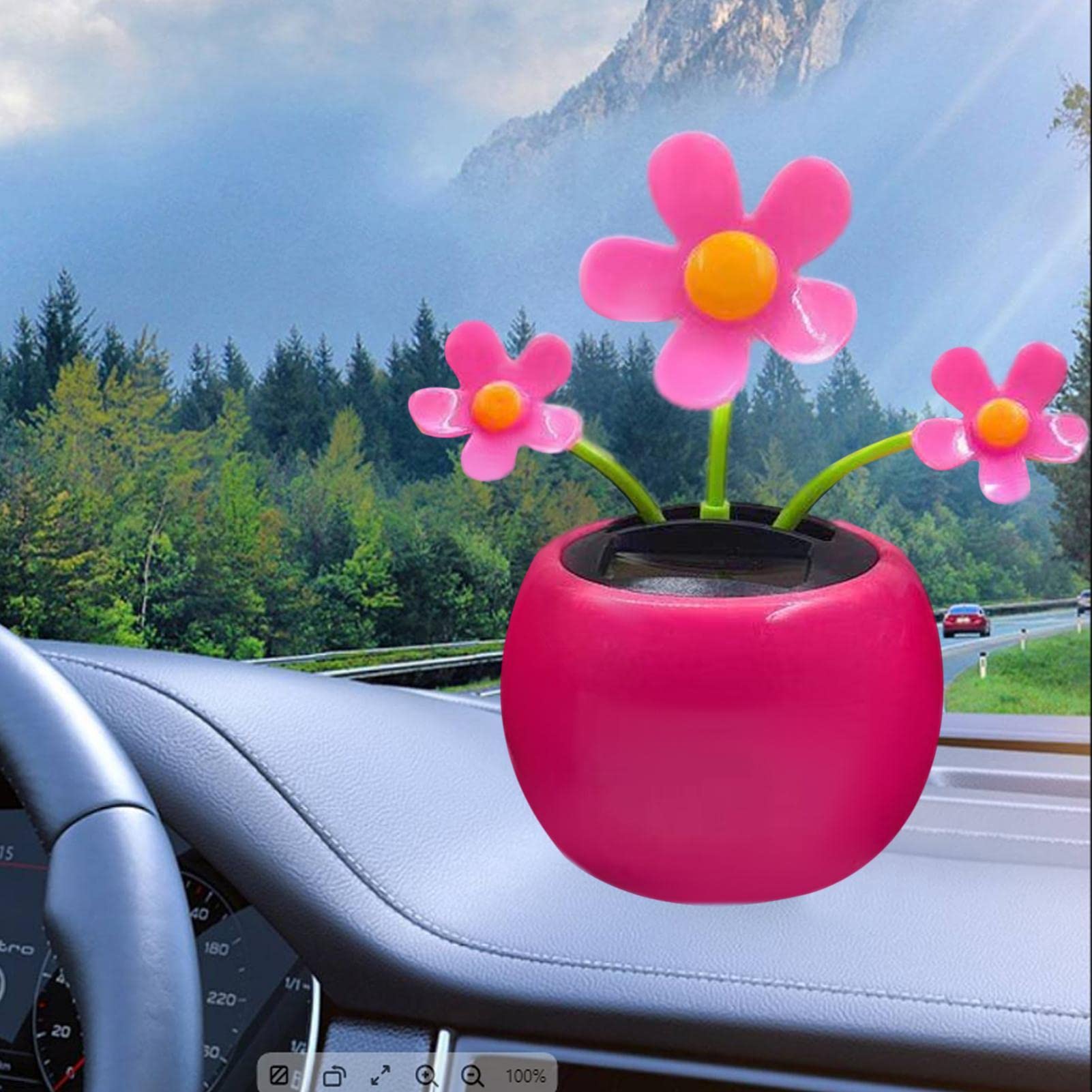 Solar Powered Dancing Flower Bobblehead - Car Dashboard Decoration with Swing Motion, Eco-Friendly Solar Toy for Car Interior, Perfect for Road Trips and Office Desk Decor