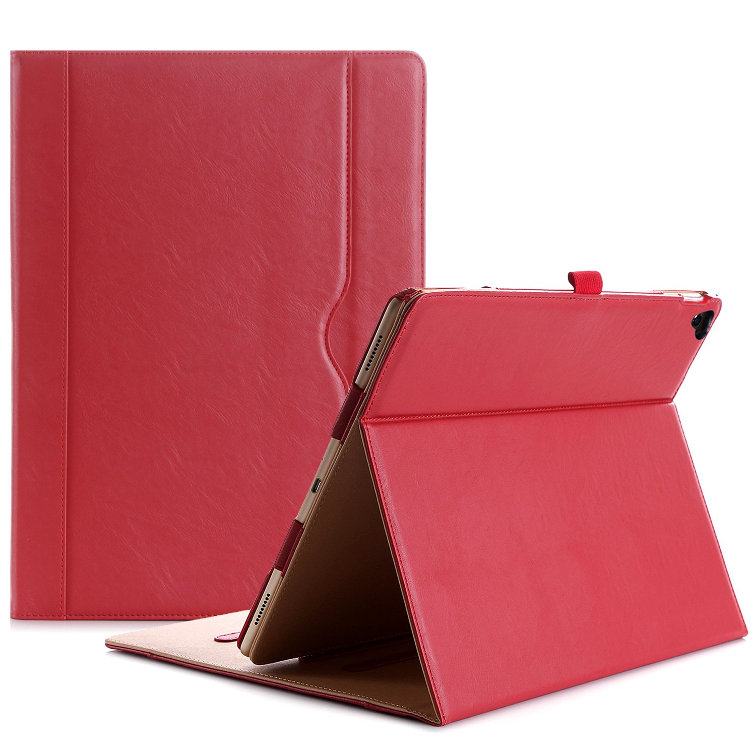 ProCase iPad Pro 12.9 Case (1st & 2nd Gen 2015/2017) - Folio Stand Cover with Multiple Viewing Angles & Apple Pencil Holder, Slim Protective Shell for iPad Pro 12.9 Inch (Old Model) - Red | Perfect for Work, Study & Travel