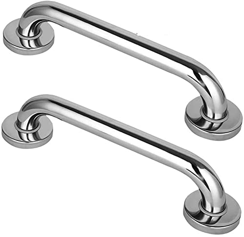 Stainless Steel Bathroom Grab Bar - Handrail Shower Handle & Towel Rack (2 Pack) for Elderly Safety & Accessibility - Non-Slip Armrest for Bathtub, Toilet & Shower Areas