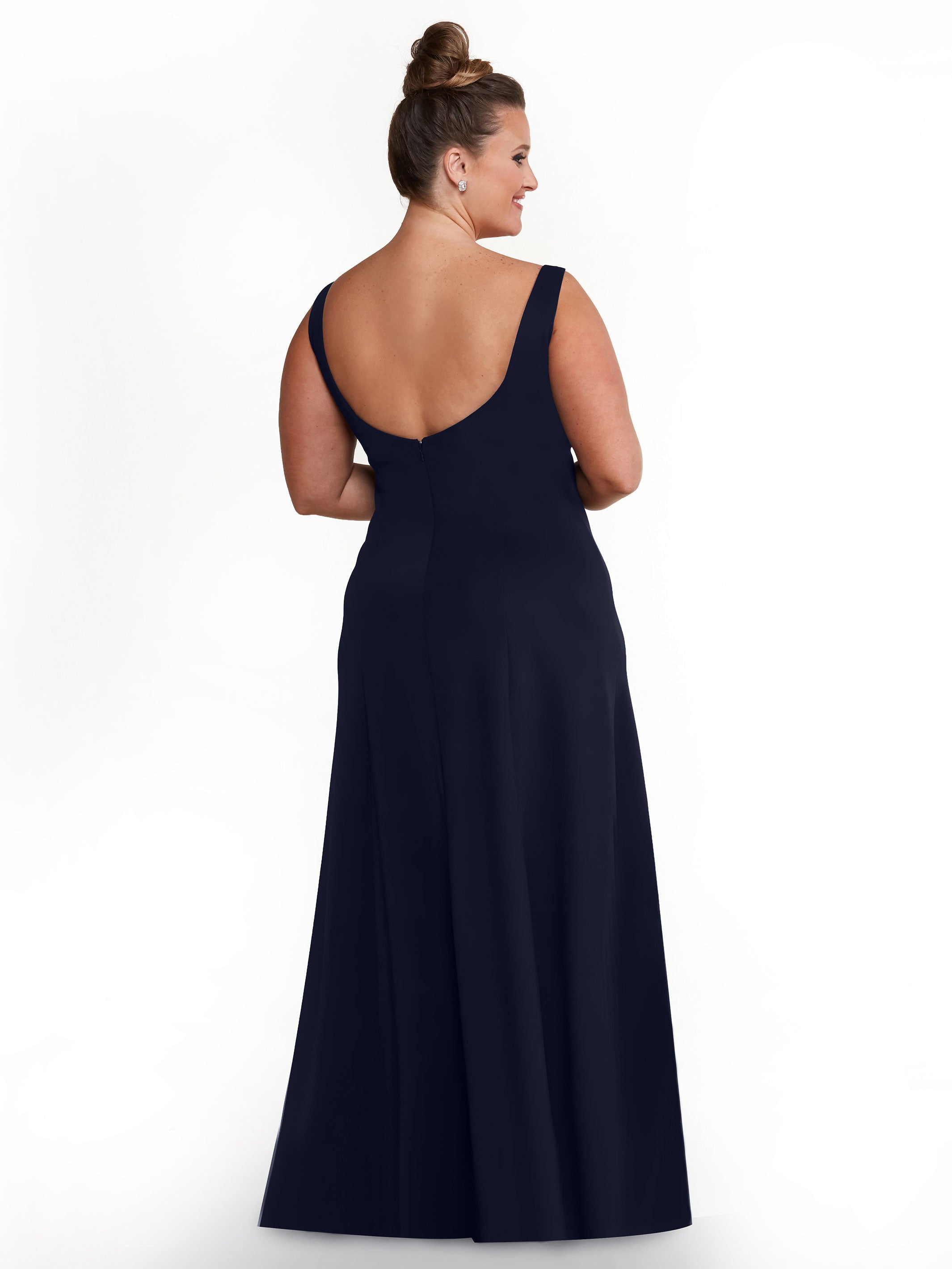 Elegant 83043 A-Line Double Knit Bridesmaid Dress with V-Neck - Perfect for Weddings, Formal Events & Special Occasions