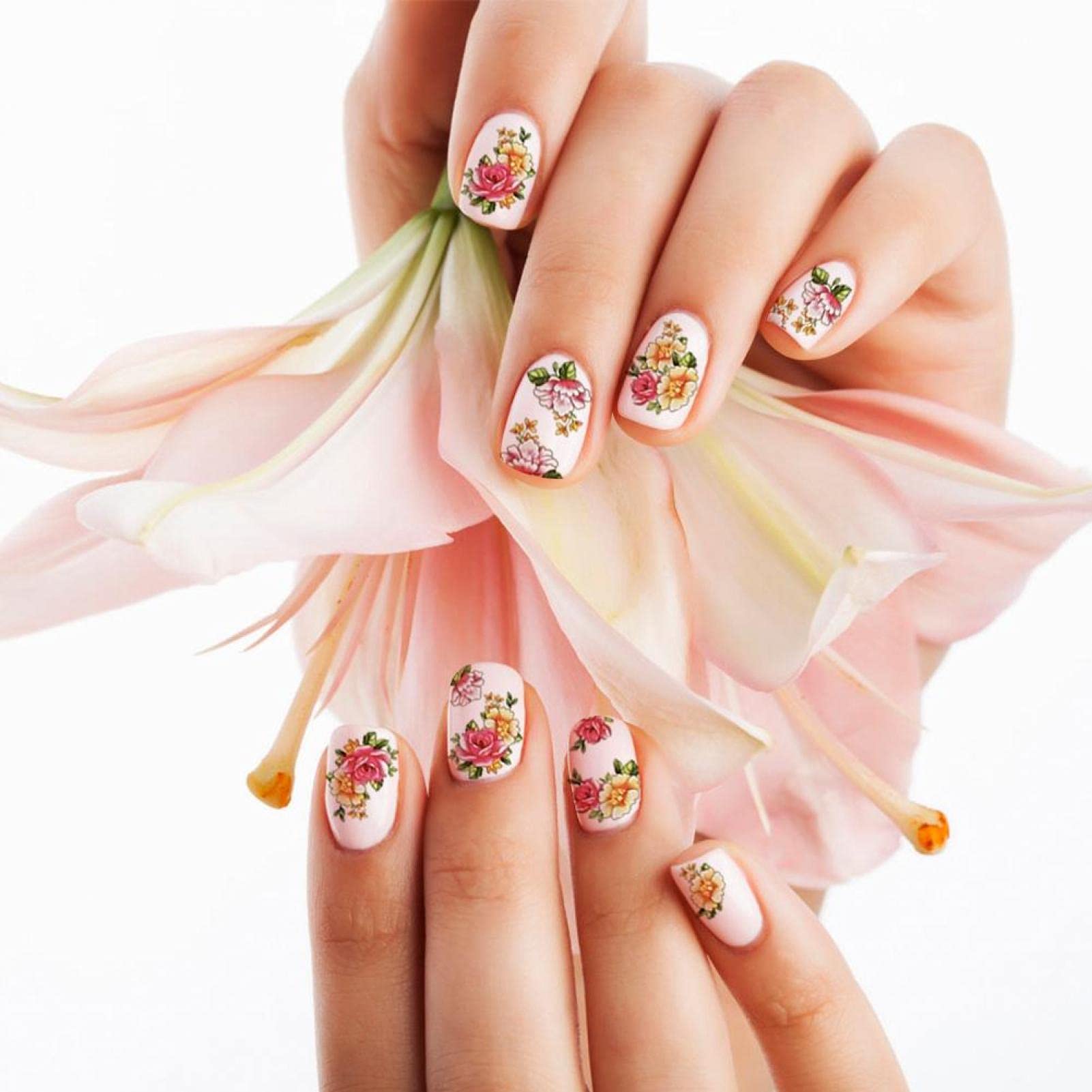 50 Sheets Nail Art Stickers - DIY Water Transfer Nail Decals with Mixed Flower, Butterfly & Cartoon Designs | Self-Adhesive Nail Decorations for Manicure, Parties & Special Occasions