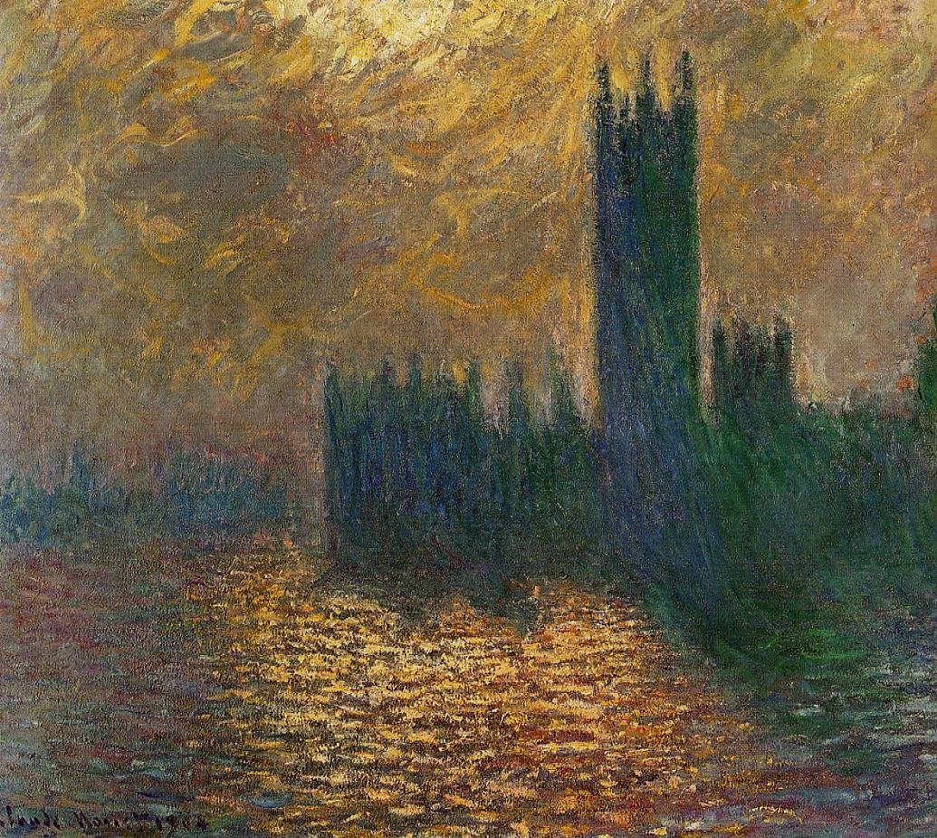 Claude Monet Houses of Parliament Stormy Sky Art Print - 20x20 Inch Premium Canvas Wall Decor for Living Room, Office & Bedroom