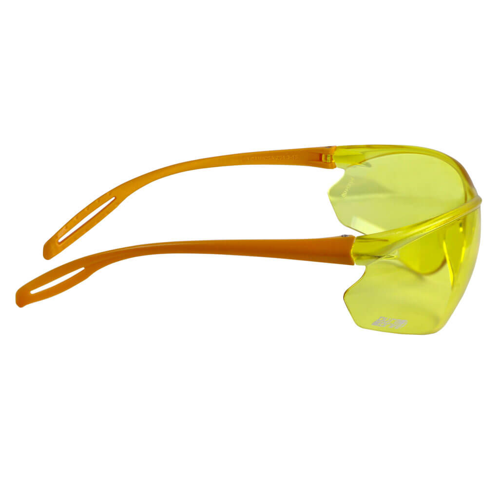 DuraDrive High Impact Safety Glasses with Amber Lens - ANSI Z87.1 Certified for Construction, Woodworking & Outdoor Activities