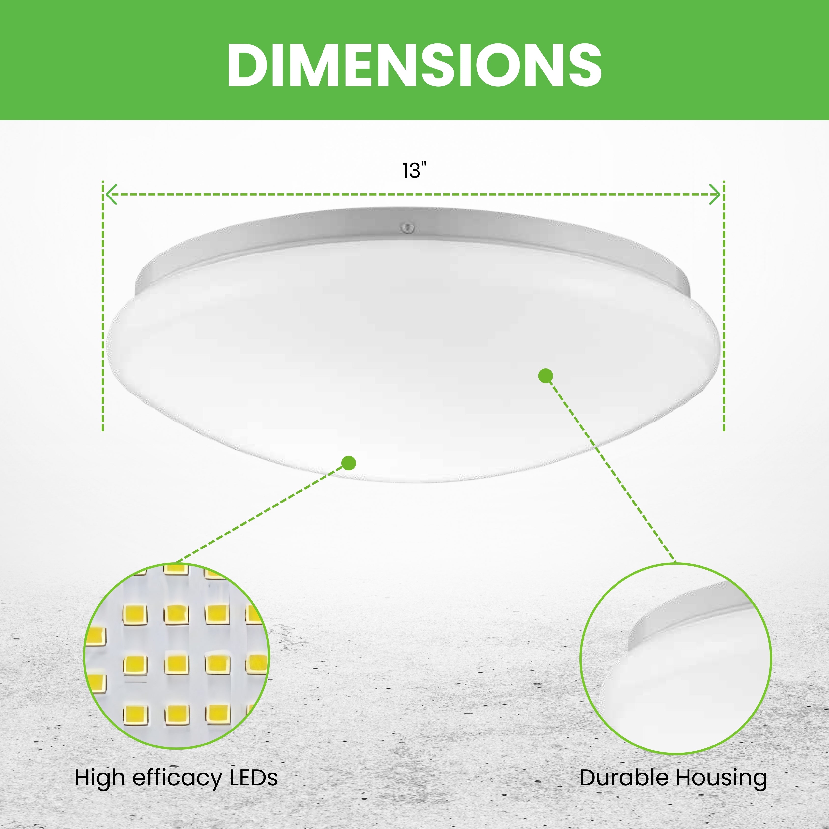 13 LED Mushroom Ceiling Light 25W 1470LM 6-Pack Flush Mount Selectable 5 CCTs Triac Dimmable ETL Certified - Perfect for Bedroom, Kitchen, Hallway & Office Lighting