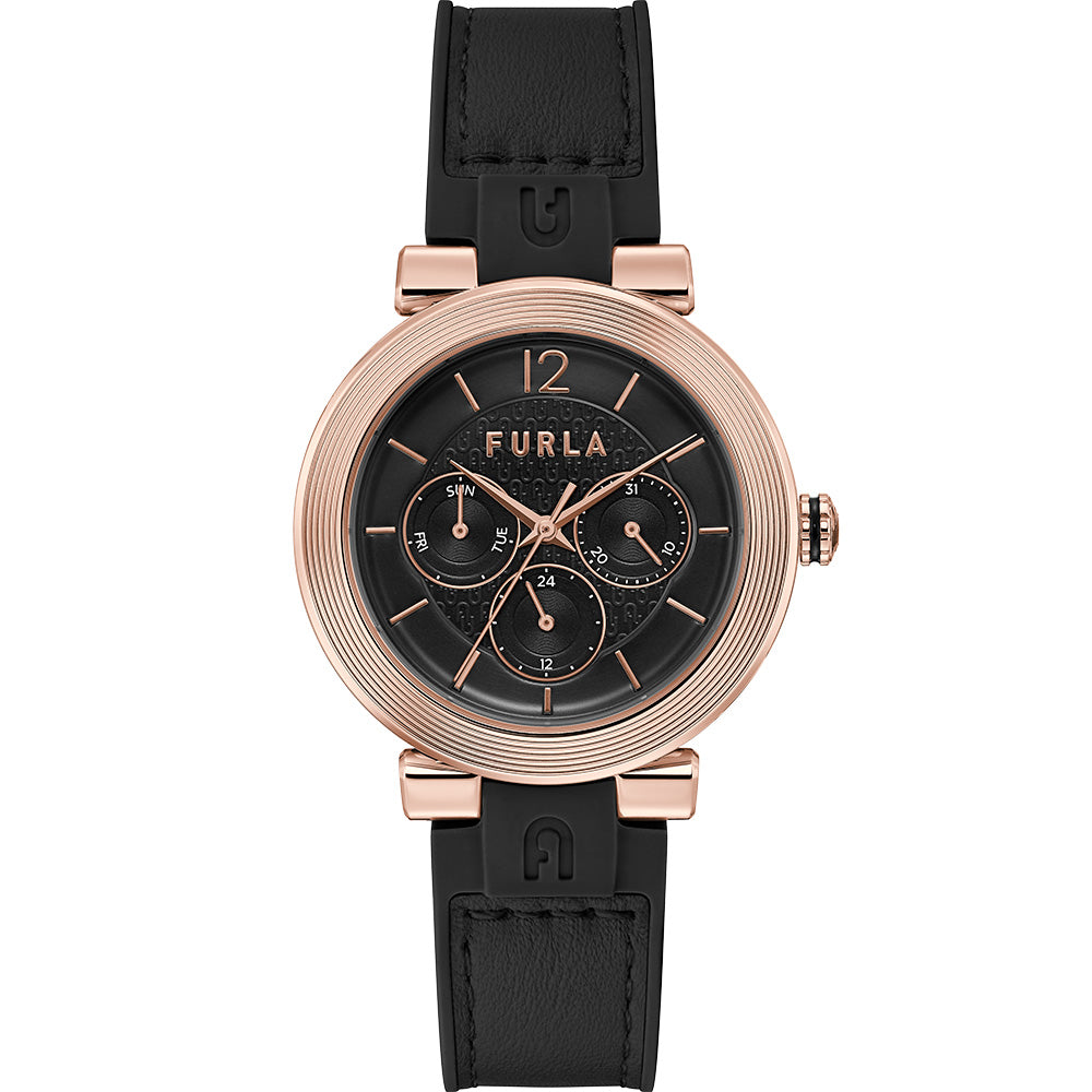 Furla Block WW00011002L3 Women's Black Leather Watch - Stylish & Multifunctional Timepiece for Everyday Wear, Office & Special Occasions