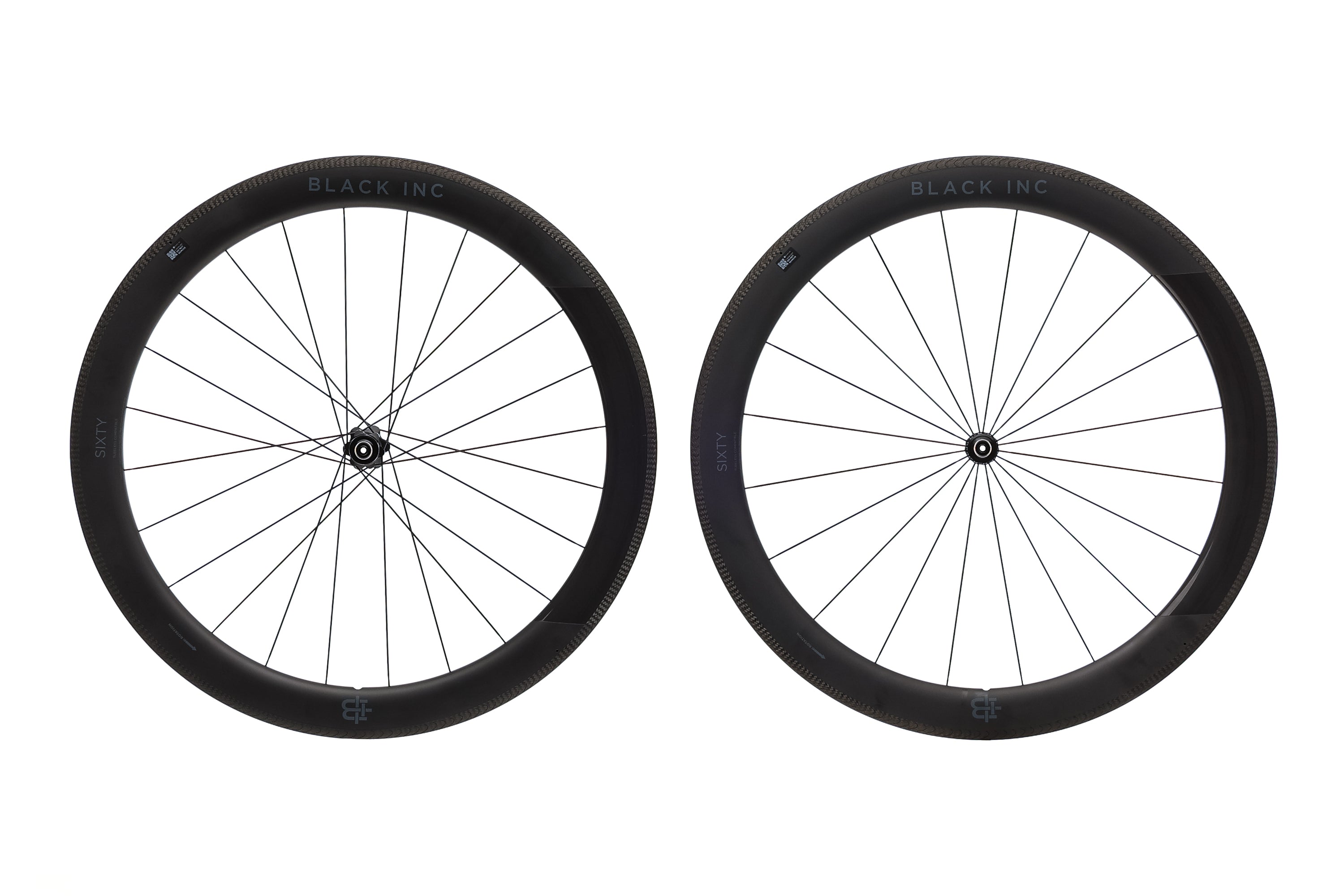 Black Inc Sixty Carbon Tubeless 700c Wheelset - Lightweight Aero Road Bike Wheels for Racing & Performance Cycling | Perfect for Road Racers & Triathletes