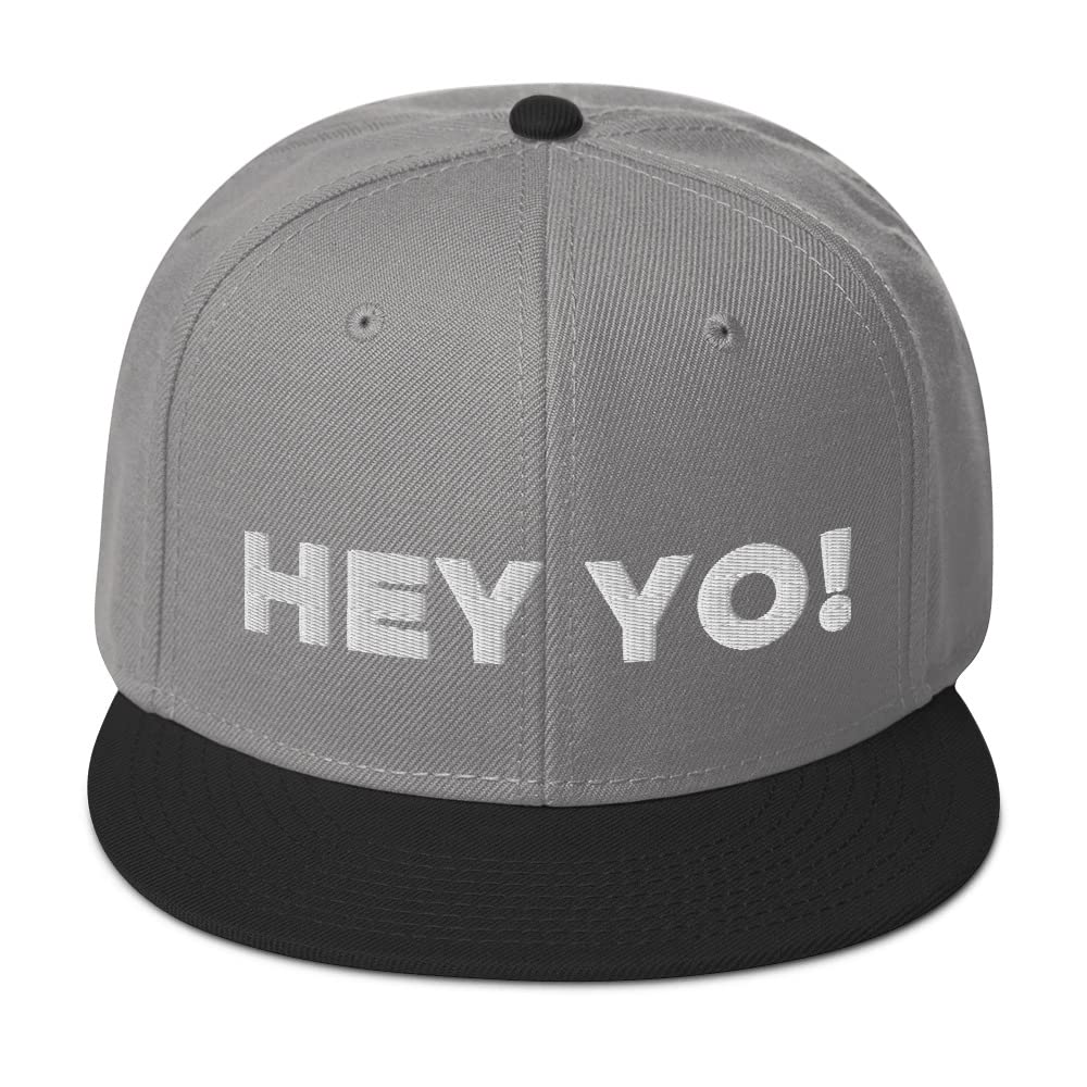 Hogue WS LLC Hey Yo! Embroidered Wool Blend Snapback Cap - Stylish & Comfortable Hat for Men & Women - Perfect for Outdoor Activities, Sports & Casual Wear