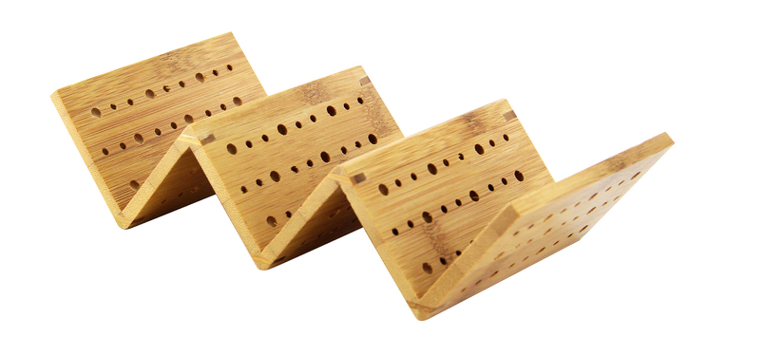 Eco-Friendly Bamboo Taco Holder Set - Pack of 5 Disposable Wooden Taco Stands - 8.2 x 4 x 1.9 Inches - Perfect for Parties, BBQs, and Mexican-Themed Events