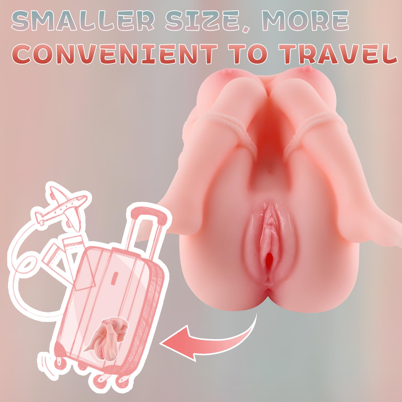 1.56lb SM Sex Doll Male Masturbator - 2 in 1 Pocket Pussy & Ass Adult Toy for Men - Realistic Vagina & Anus Mini Sex Doll - Perfect for Solo Play & Fantasy Fulfillment