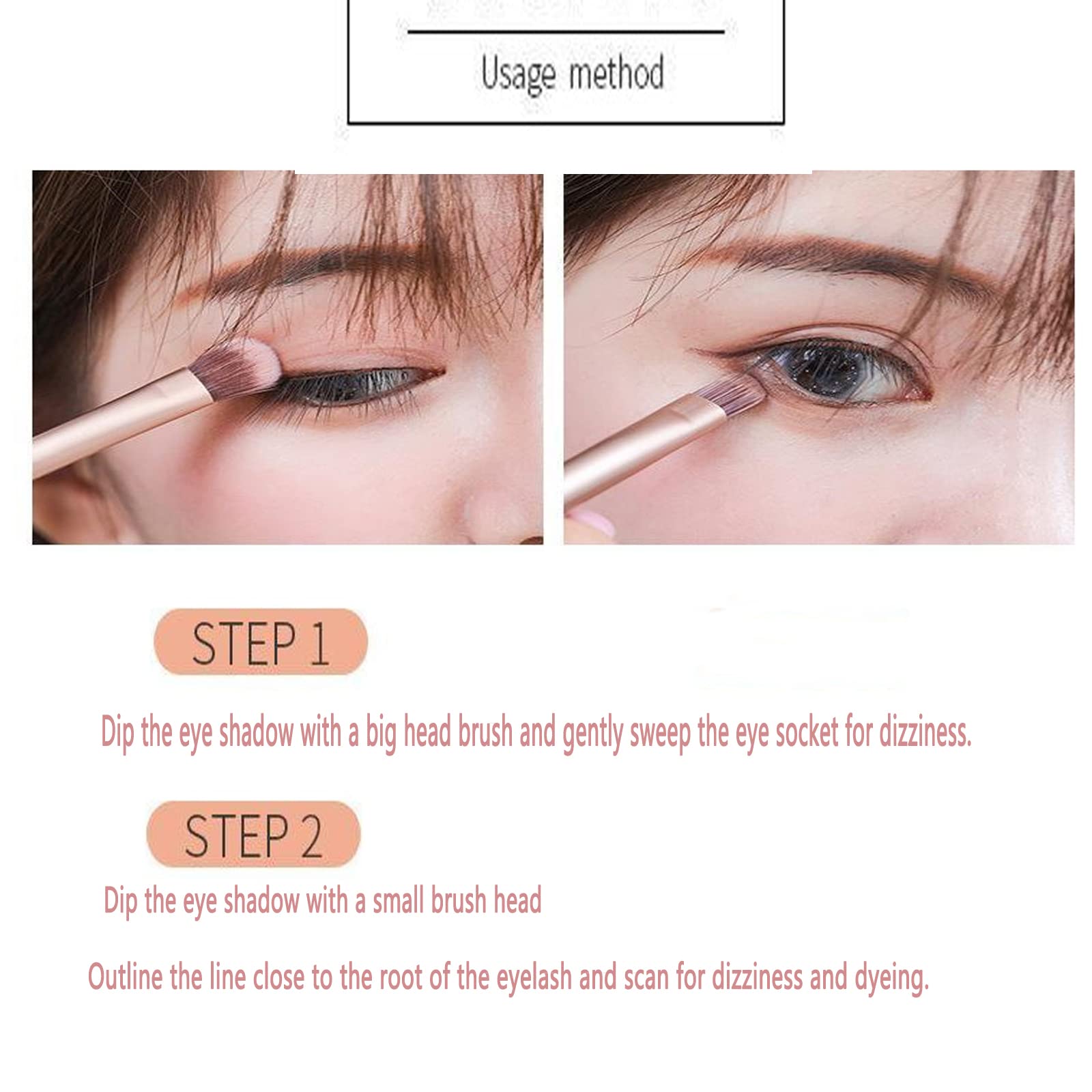 TEONEI 5Pcs Dual Ended Eye Makeup Brush Set - Eyeshadow Blending Brush & Smudge Brush with Foundation Applicator - Perfect for Professional Makeup & Travel Beauty Kit