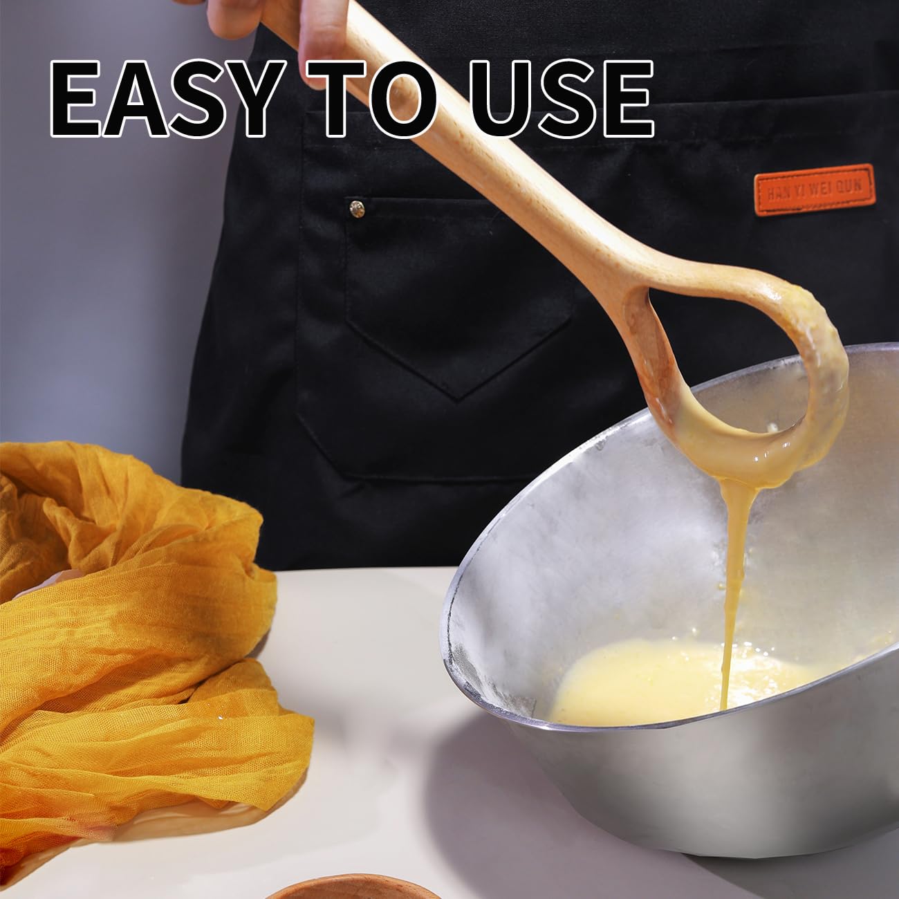 13-Inch Danish Dough Whisk - Wooden Baking Whisk for Sourdough Bread, Pizza, Pastry & Cake Batter - Traditional Dutch Style Bread Mixing Tool - Perfect for Home Bakers & Artisan Bread Making