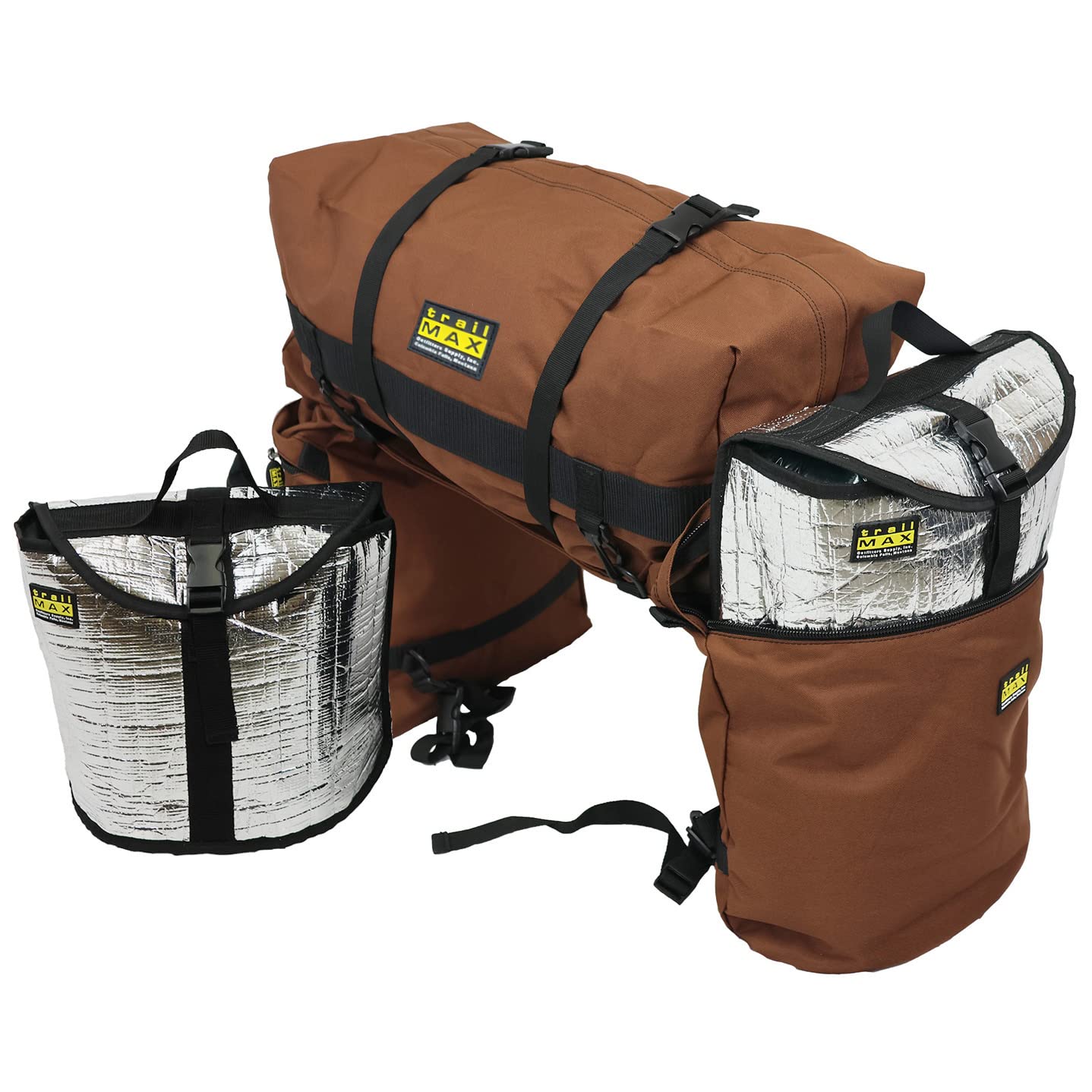 TrailMax Large Overnighter Saddlebags Set for Horses - Detachable Cantle Bag & Horn Bags Included | Durable Western & Endurance Saddle Bags | Perfect for Long Rides, Camping & Trail Adventures