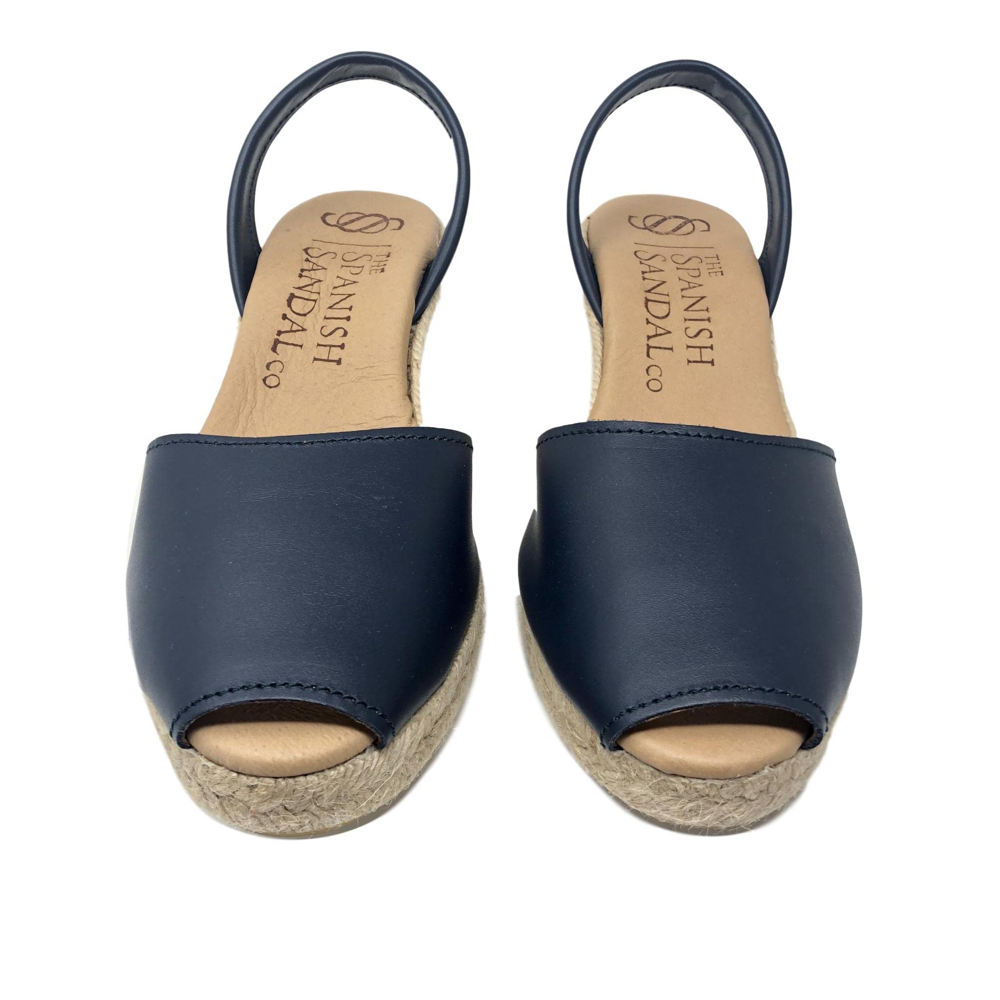 Women's Soft Leather Peep Toe Espadrille Wedge Sandals - Comfortable Summer Slip-On Shoes for Casual Outings & Beach Vacations