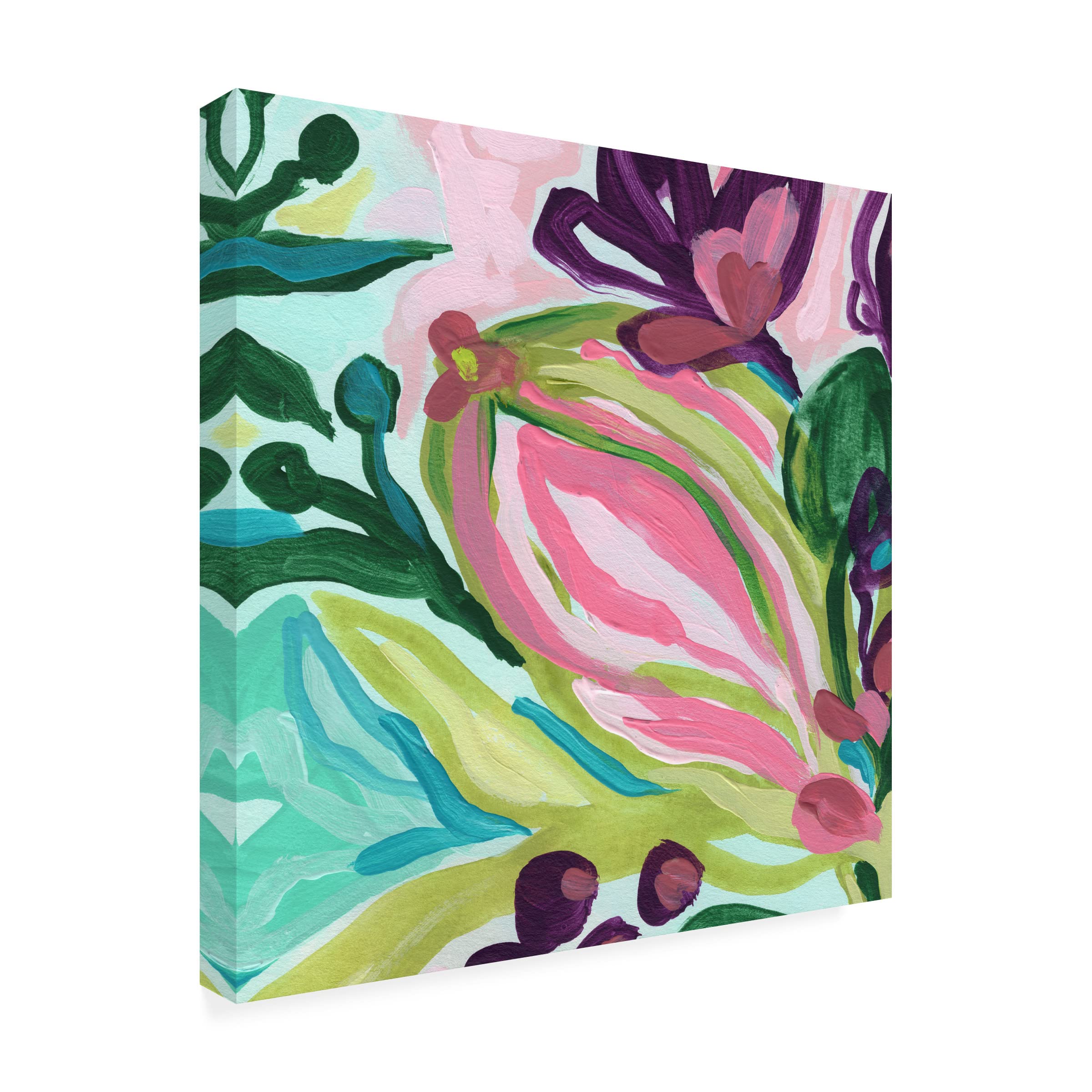 Trademark Fine Art 'Tropic Expression III' Canvas Wall Art by June Erica Vess - Tropical Beach Painting for Living Room, Bedroom & Office Decor