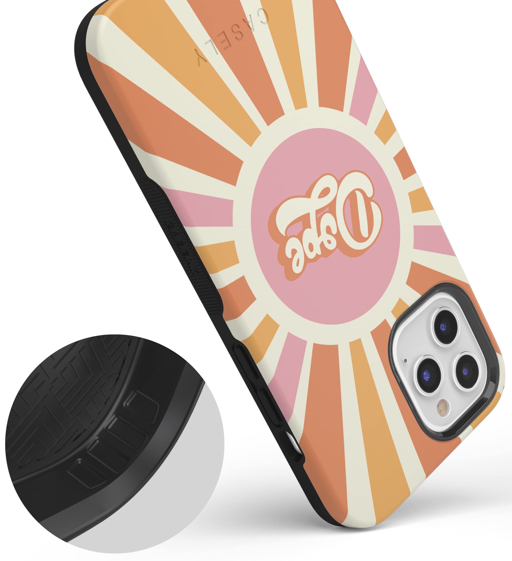 Casely iPhone 11 Pro Max Case - Retro Sun Colorblock Protective Phone Cover | Shockproof & Slim Design | Perfect for Everyday Use, Travel & Outdoor Activities