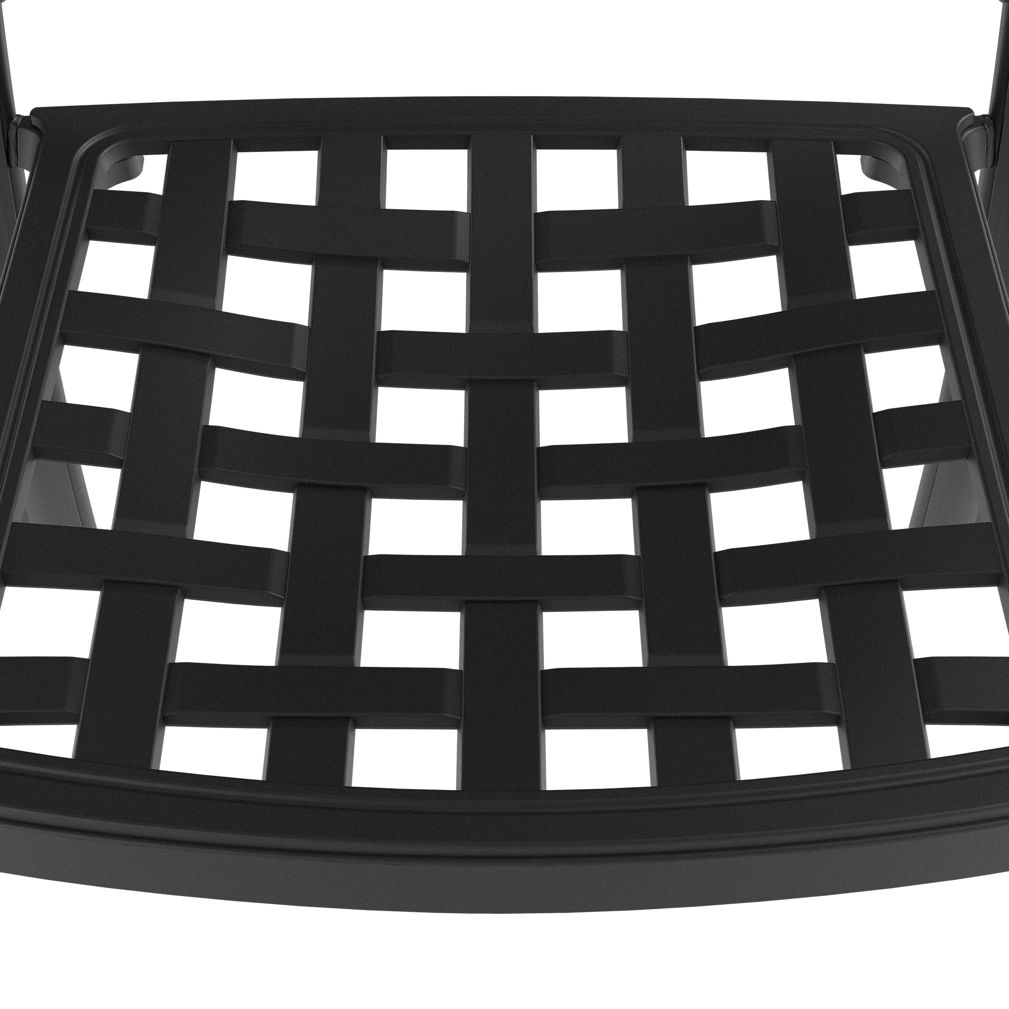 4-Piece Cast Aluminum Patio Dining Chair Set with Black Frame & Cushions - Outdoor Garden Furniture for Backyard, Poolside & Restaurant Use