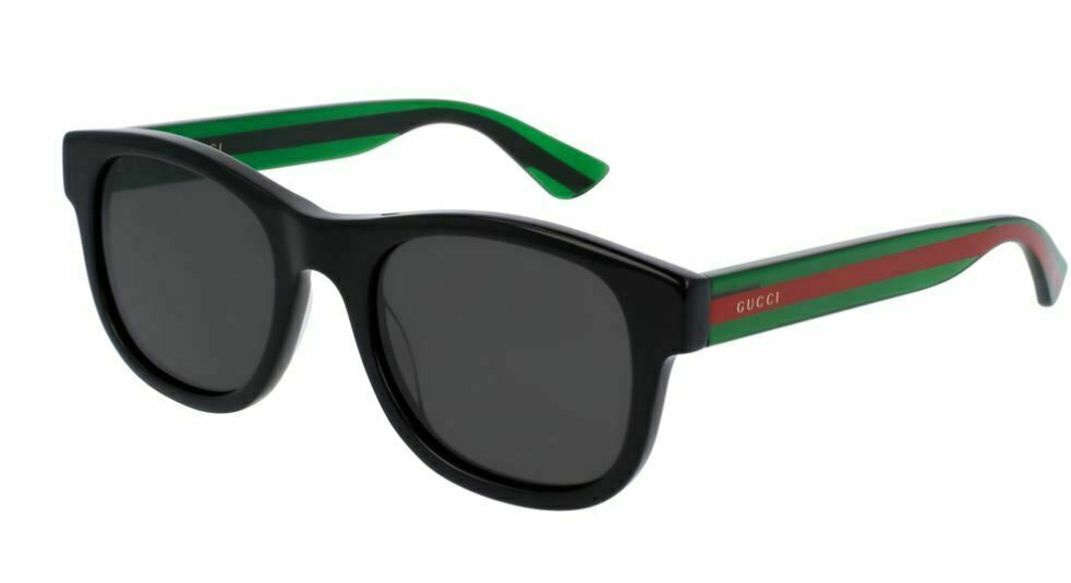 Gucci GG 0003S 006 Black Green Polarized Sunglasses for Women & Men - UV Protection Luxury Fashion Shades for Driving, Beach & Outdoor Activities