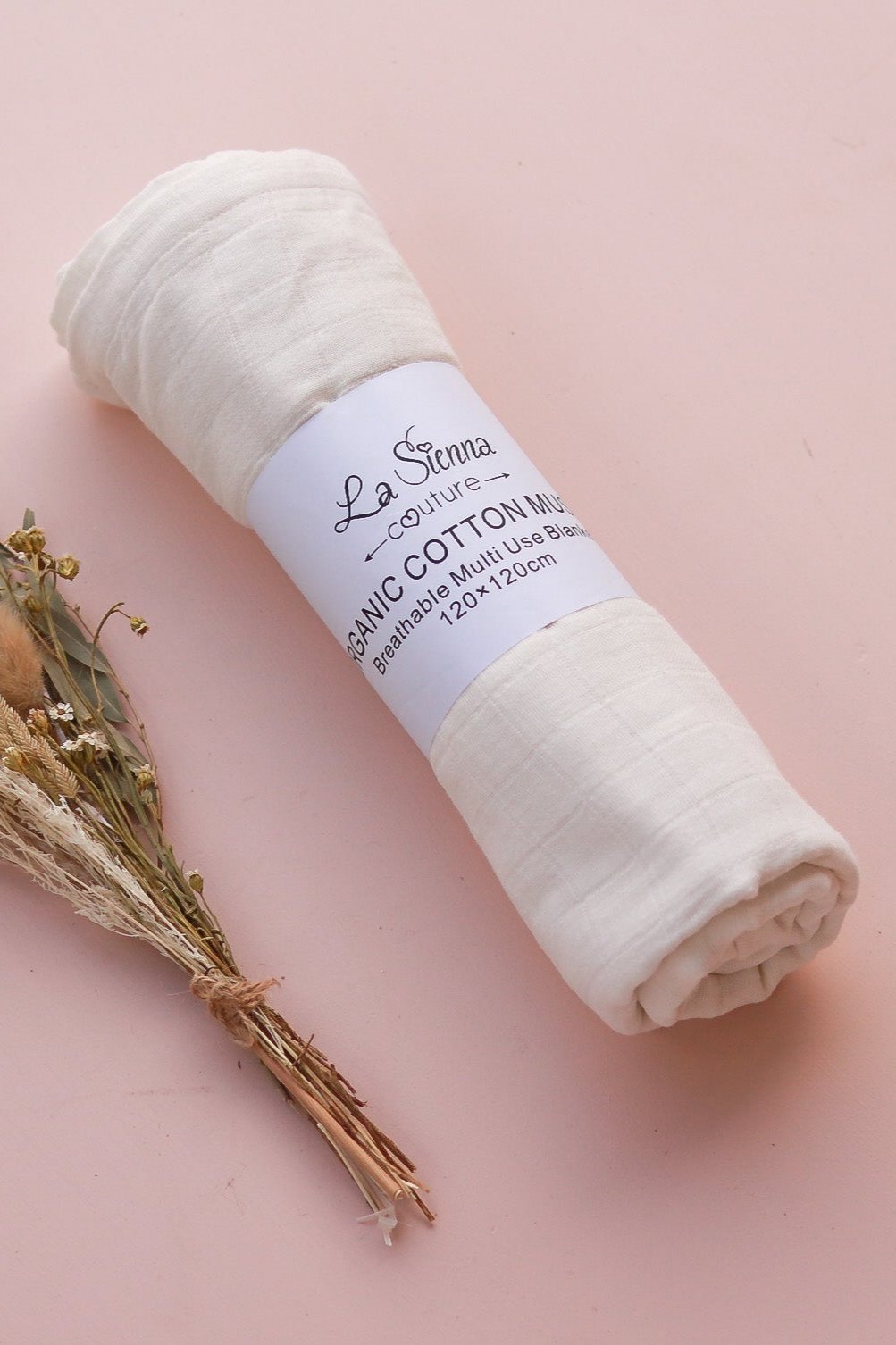 Organic Muslin Baby Wrap - Soft & Breathable Swaddle Blanket for Newborns & Infants - Perfect for Nursing, Swaddling & Stroller Use - Coconut Milk Scented for Calming Comfort