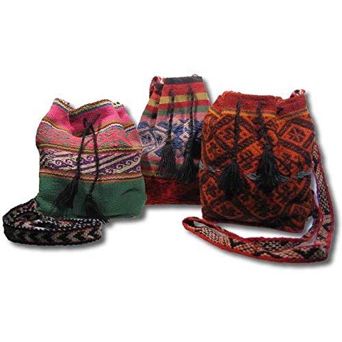 Authentic Peruvian Drawstring Bag - Handmade Red Cotton Pouch for Travel, Yoga & Festival Essentials | Shamans Market