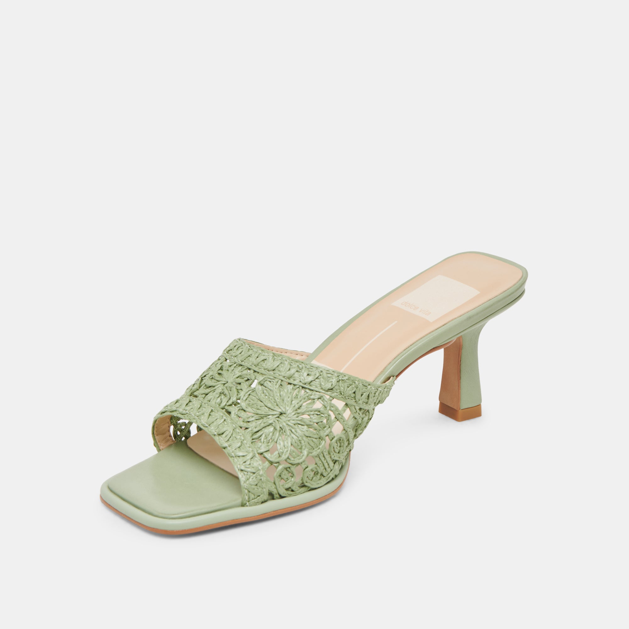MAYLAH Women's Sage Green Macrame Heels - Stylish Bohemian Wedge Sandals for Summer, Beach, and Casual Outings
