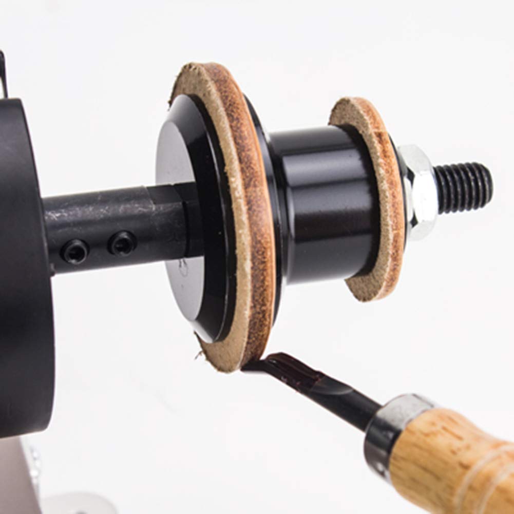 Professional Leather Edge Burnishing & Polishing Machine - 110V, 0-8000RPM Adjustable Speed with Flexible Shaft Handle - Perfect for Leather Crafting, Shoe Repair & DIY Leather Projects