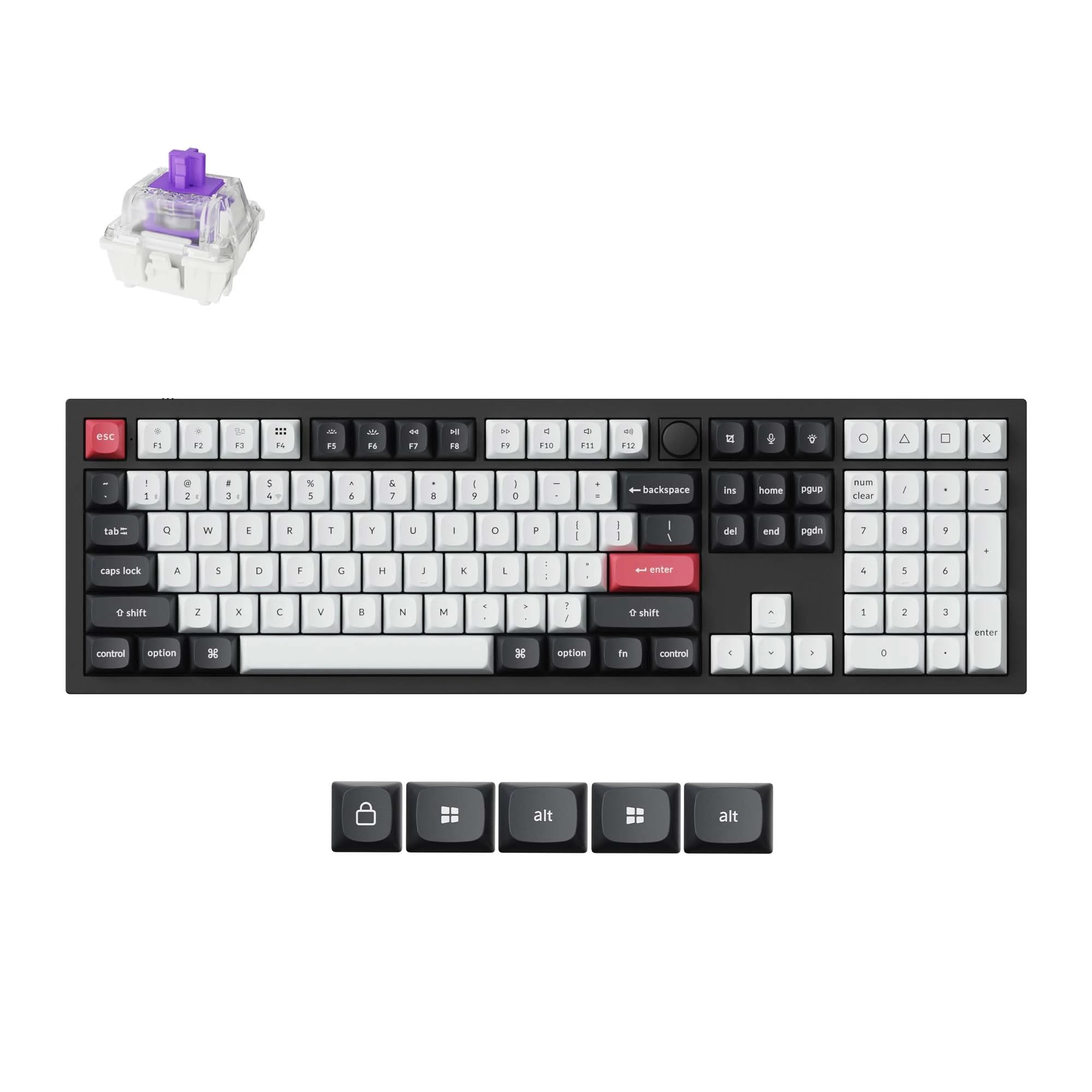 Keychron Q6 HE Wireless Custom Mechanical Keyboard - 100% Full Size, 2.4GHz/Bluetooth/Wired, QMK Programmable, Hot-Swappable Gateron Double-Rail Magnetic Switches, Rapid Trigger - Compatible with Mac & Windows (Carbon Black) - Perfect for Gaming, Coding & Office Work