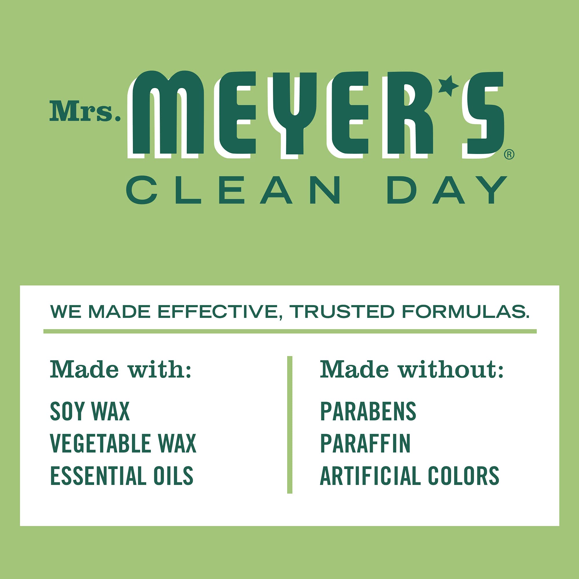 Mrs. Meyer's Clean Day Soy Candle - 12 Hour Burn Time, Made with Natural Soy Wax & Essential Oils, Iowa Pine Scent, 2.9 oz - Perfect for Home, Office, Spa Relaxation & Aromatherapy