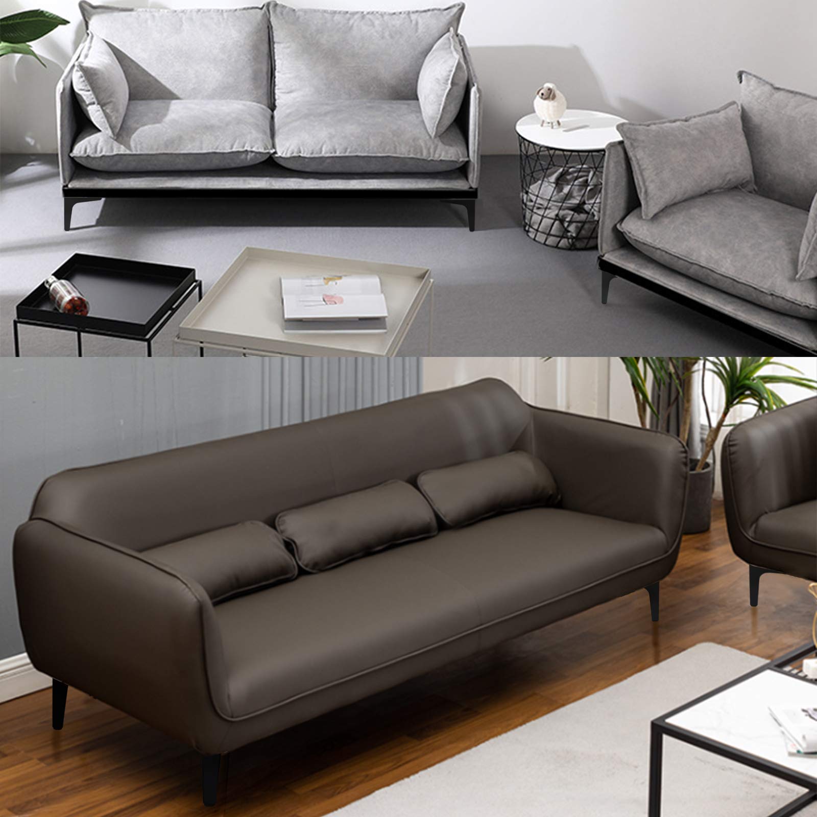 4 Pack 5 Inch Modern Triangle Metal Furniture Legs - Matte Black Sofa Legs for Cabinet, Table, Cupboard & Couch - Perfect for Home Office & Living Room Furniture Upgrade