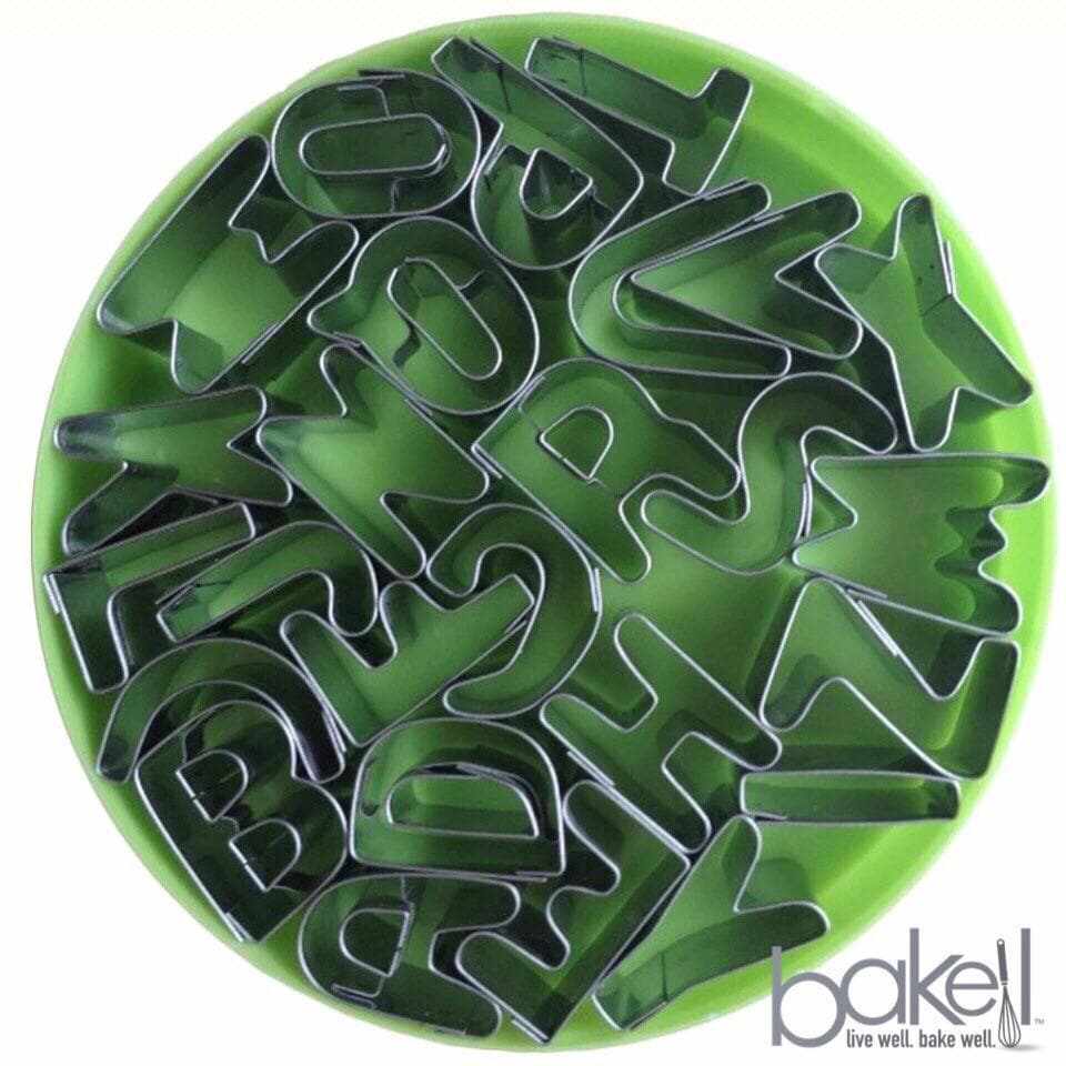 26-Piece 1-Inch Alphabet Cookie Cutter Set - Uppercase Letter Fondant & Sugar Craft Cutters for Baking, Cake Decorating, and DIY Crafts