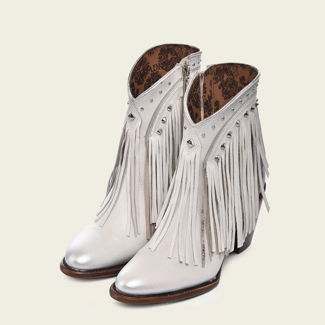 **Women's Cuadra White Western Cowgirl Leather Boots – Stylish & Comfortable for Rodeo, Country Dance & Casual Wear**
