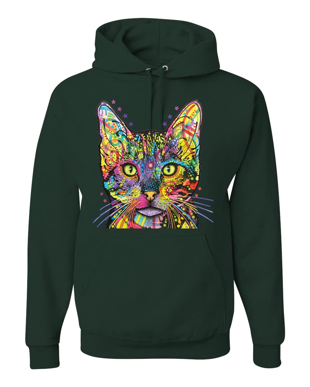 Colorful Cat Hoodie - Cat Mom & Cat Dad Sweatshirt | Dean Russo Art Inspired Unisex Pullover for Animal Lovers | Perfect Gift for Pet Owners, Casual Wear & Cat-Themed Outfits