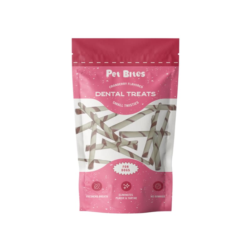 Organic Cranberry Infused Dental Dog Treats for Small Breeds - 200g Twisties for Fresh Breath & Tartar Control - Perfect for Training & Daily Oral Care