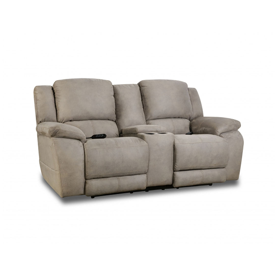 Perdido Power Console Loveseat - Modern Reclining Sofa with USB Charging & Cup Holders for Living Room, Home Theater, and Game Room Relaxation
