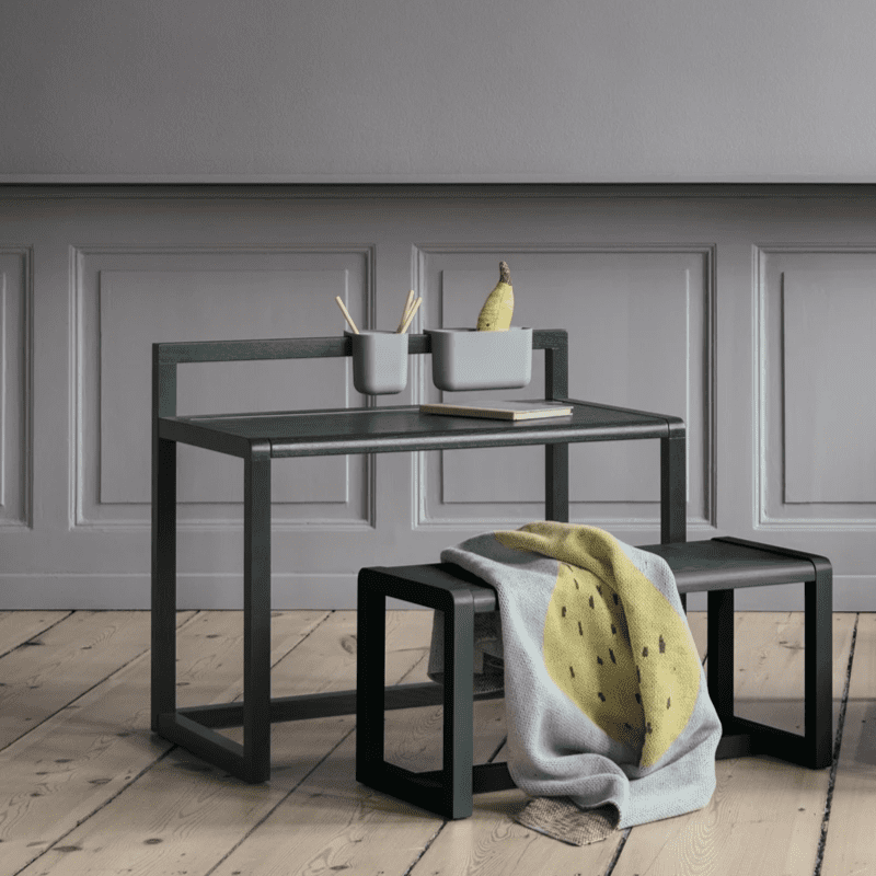 FERM LIVING Little Architect Kids Desk - Grey Wooden Study Table for Children | Perfect for Homework, Drawing & Creative Play in Bedroom or Playroom