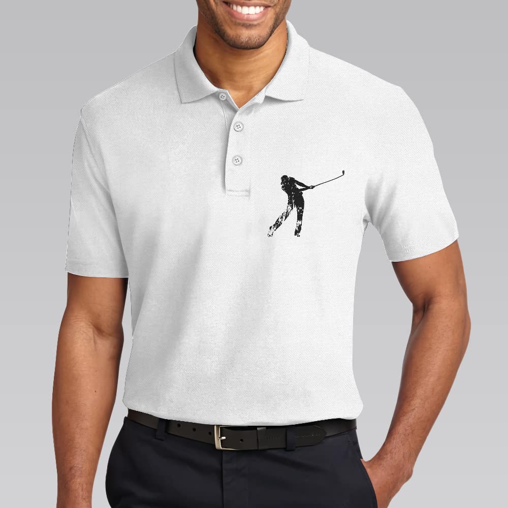 HYPERFAVOR Men's White Golf Polo Shirt - Breathable Moisture-Wicking Short Sleeve Performance Top - Ideal Golf Apparel for Players & Club Members - Perfect for Golf Tournaments, Casual Wear & Outdoor Sports