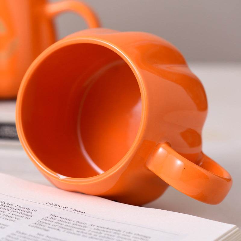 Halloween Pumpkin Mug - Cute Ceramic Coffee Cup for Fall & Thanksgiving - Perfect for Hot Drinks, Soups, and Seasonal Decor