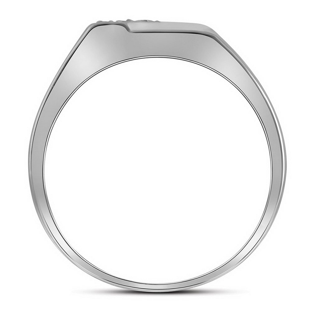 Sonia 925 Sterling Silver Round Diamond Men's Wedding Band Ring - Prong Setting (1/10 CTTW) - Perfect for Engagements, Anniversaries & Special Occasions