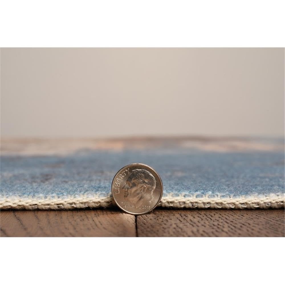 Linon Washable Keller Polyester 5'x7' Area Rug in Beige - Soft Non-Slip Living Room Rug for Bedroom, Dorm & Home Decor