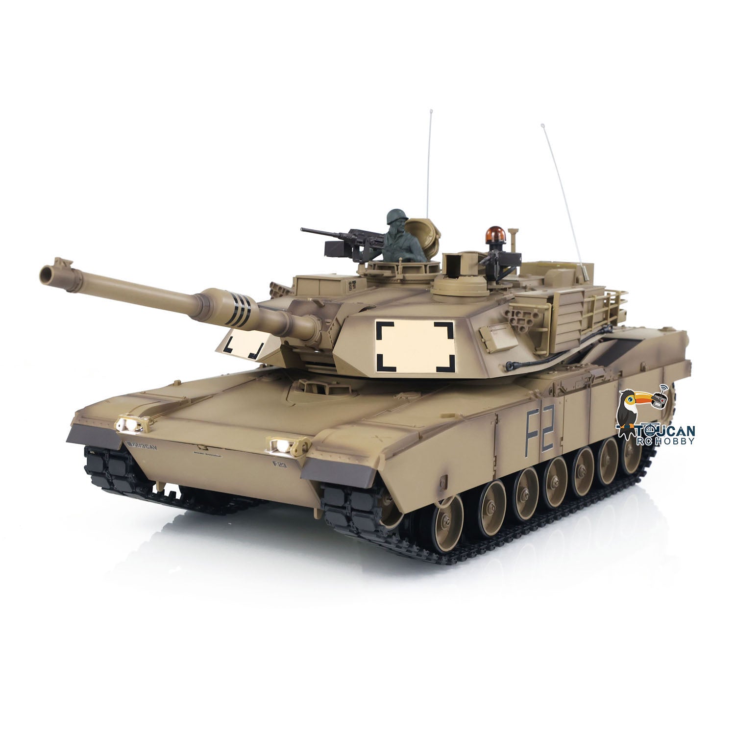 1/16 Scale 7.0 2.4GHz Henglong M1A2 Abrams RTR RC Tank Model 3918 with 360° Rotating Turret, Sound System & IR BB Shooting - Perfect for Military Enthusiasts, RC Hobbyists and Battle Simulation Games