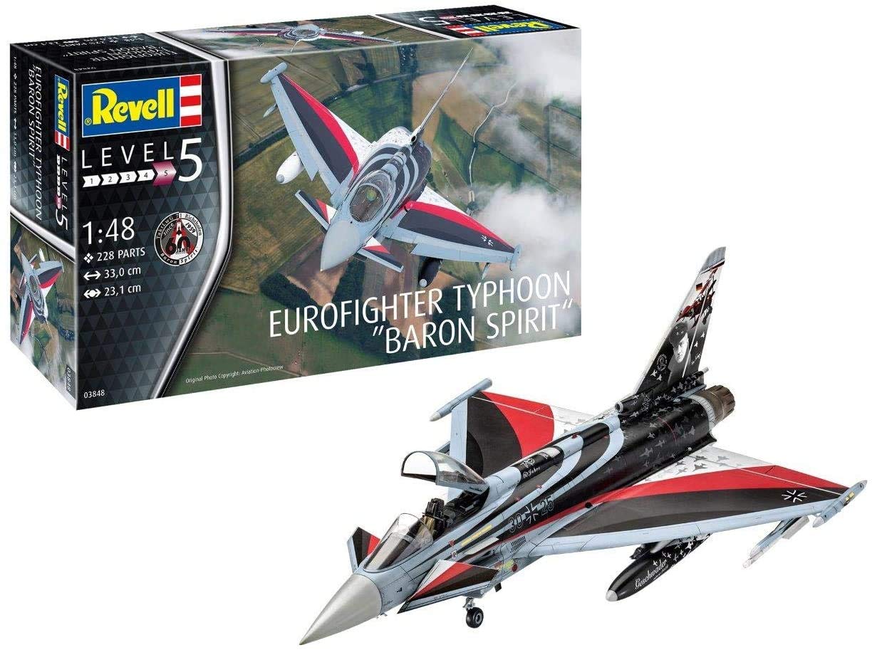 Revell 03848 Eurofighter Typhoon Baron Spirit 1:48 Scale Plastic Model Kit - Military Aircraft Building Set for Collectors & Hobbyists (Perfect for Display, Gifts & Aviation Enthusiasts)
