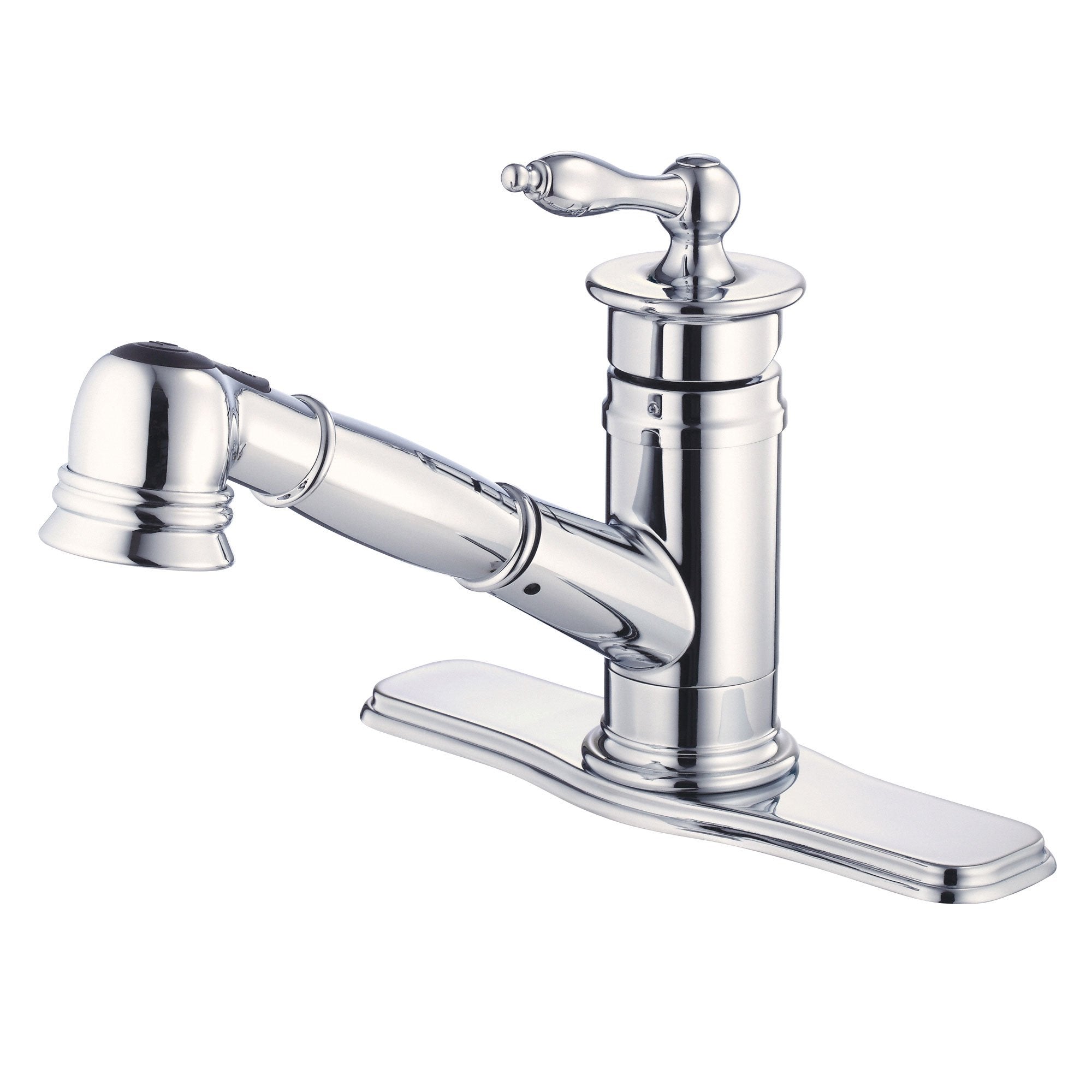 Danze Prince Single Handle Chrome Pull Out Spout Kitchen Faucet - Modern Stainless Steel Sink Faucet for Home & Commercial Use | Perfect for Washing Dishes, Filling Pots & Cleaning Vegetables