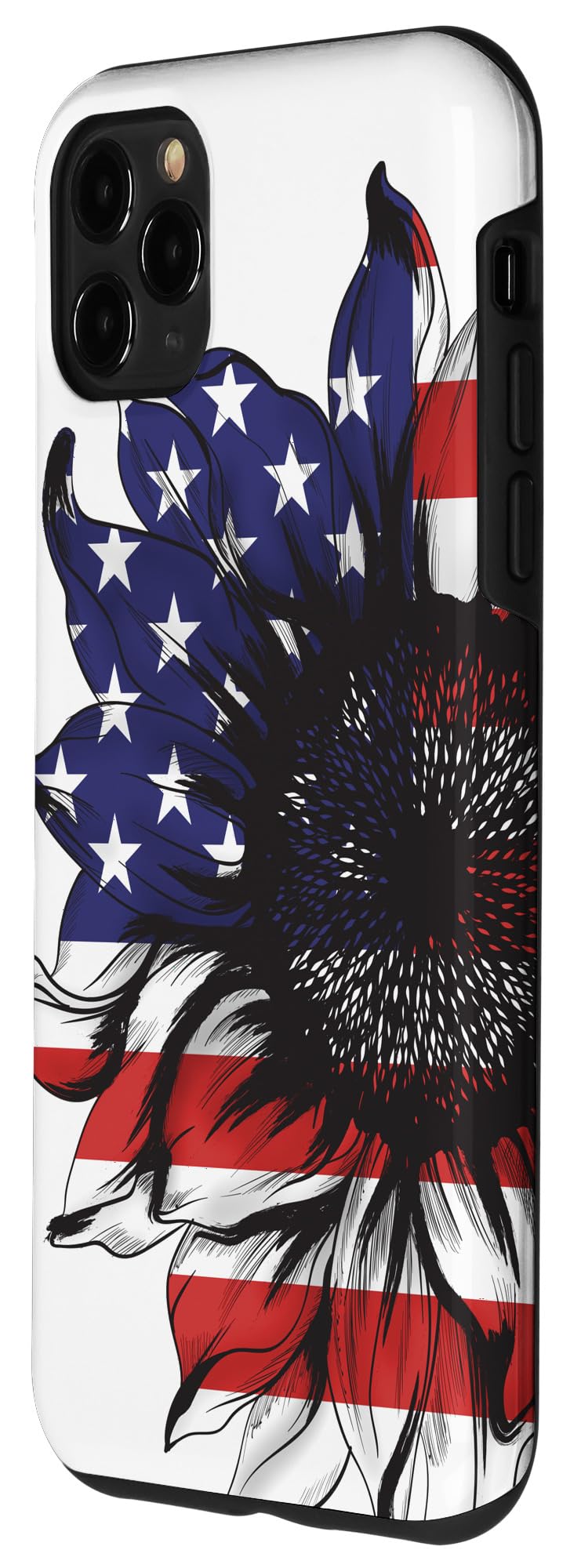 iPhone 11 Pro Max Case - American Flag Sunflower Design, Patriotic Protective Phone Cover for Women | Perfect for 4th of July, Veterans Day & Patriotic Gifts