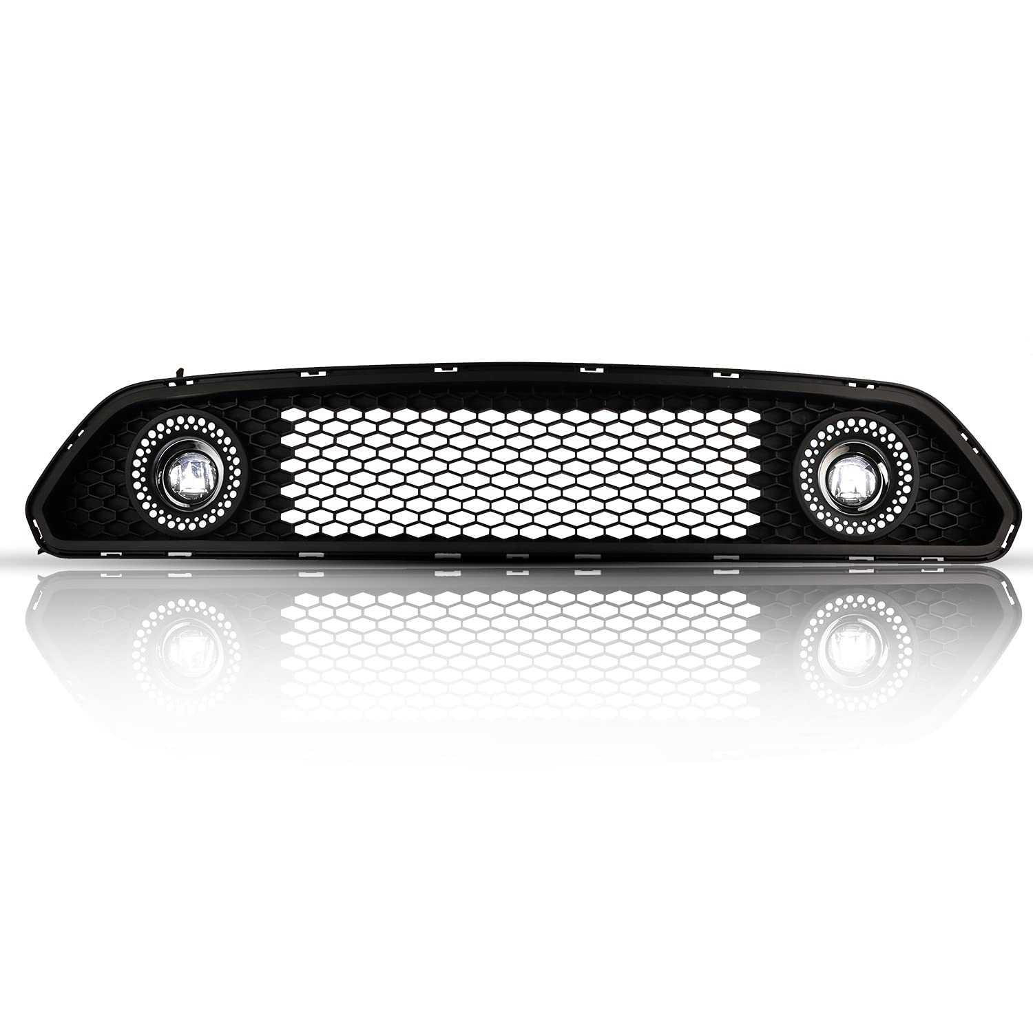 2015-2017 Ford Mustang Center Grille Lights - DRL LED Accent Vent Lights with Fog Lights - Compatible with Front Bumper & Upper Hood Grille - White Light - Perfect for Night Driving & Car Customization - NIXON OFFROAD