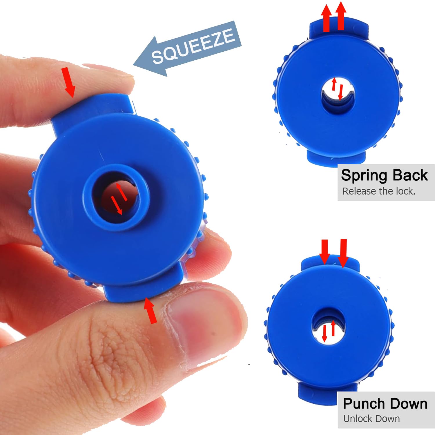 Quick-Set Plastic Drum Cymbal Nuts & Caps - Blue Percussion Hardware Accessories for Drum Kits | Perfect for Live Performances & Studio Recordings