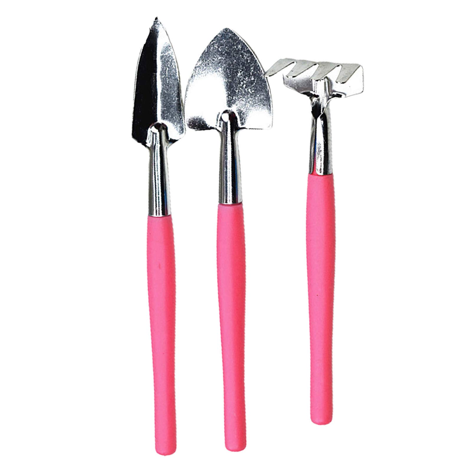 3Pcs Stainless Steel Mini Gardening Hand Tools Set for Kids - Durable, Wide Usage, Pink Color | Perfect Gift for Housewarming & Children's Gardening Activities | Ideal for Planting, Weeding, and Small Garden Projects