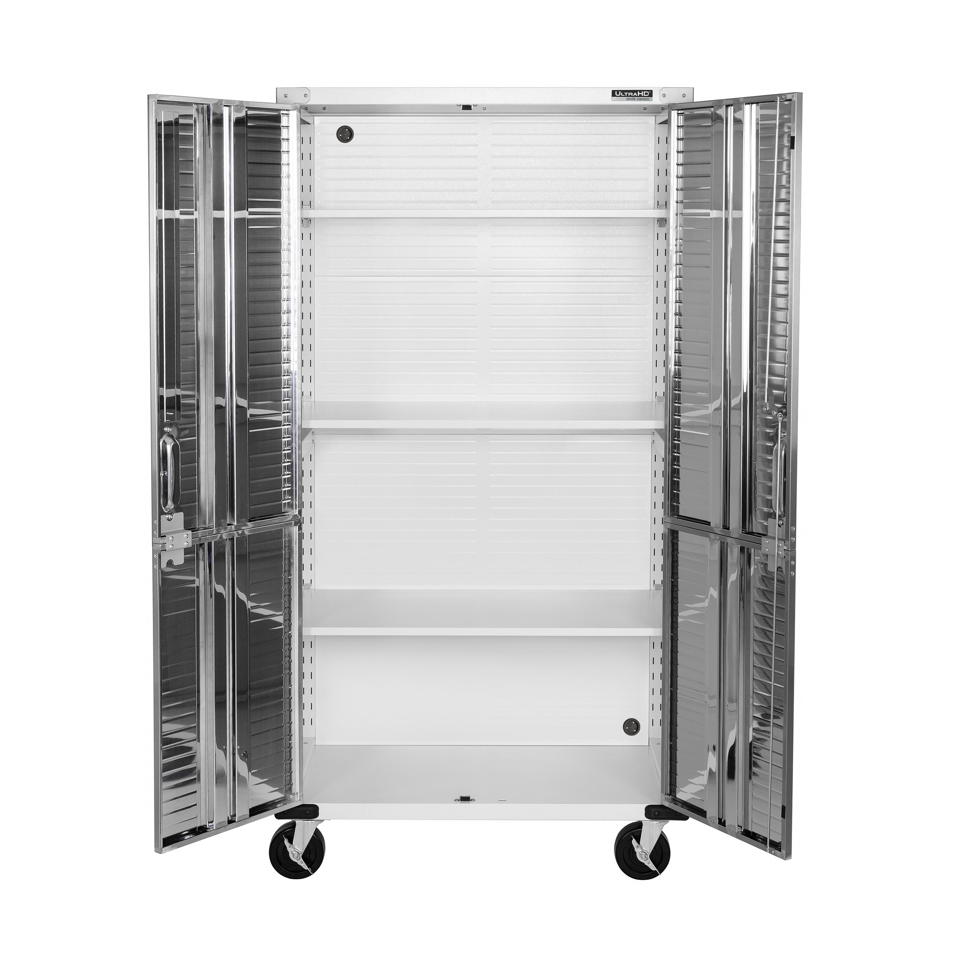 UltraHD® Rolling Storage Cabinet - White, 3-Tier Mobile Organizer for Office, Classroom, or Home Use - Perfect for Files, Supplies & Stationery
