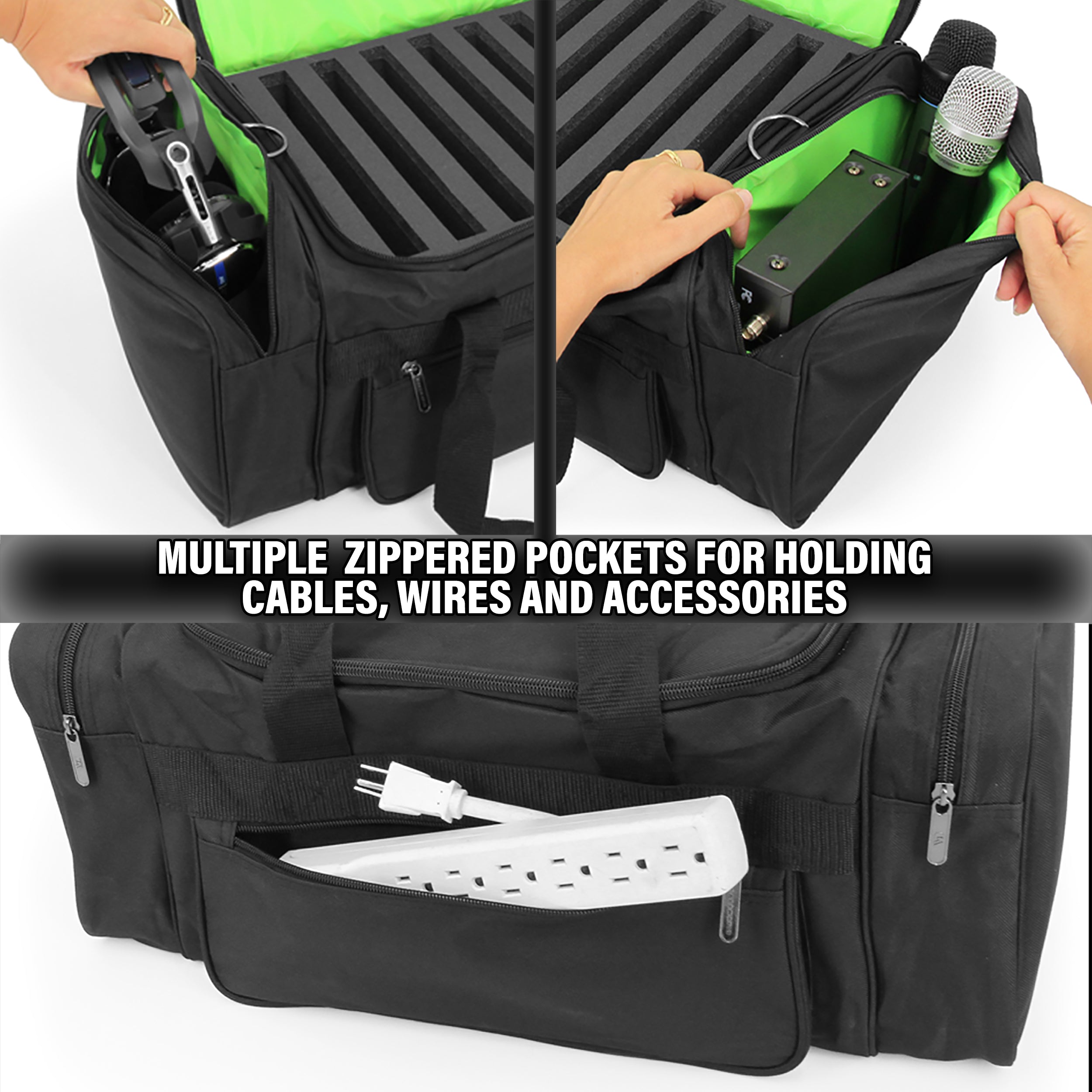 Premium CASEMATIX Microphone Case Gig Bag for DJ Equipment & Audio Accessories - Durable Storage for Wireless Mics, Receivers, Cables & Mixers - Perfect for Studio, Live Performances & Travel Protection