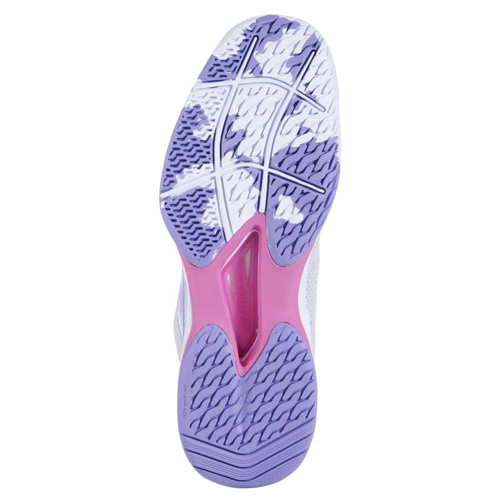 Babolat Jet Tere AC Women's Tennis Shoes - Lightweight & Supportive White/Purple Athletic Shoes for Women | Perfect for Court Play, Training & Casual Wear