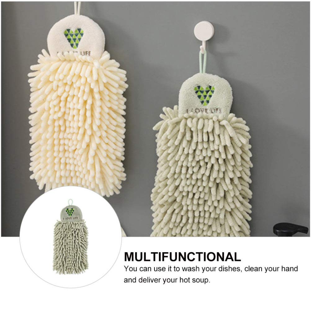 Cabilock Chenille Bathroom Hand Towels - Soft & Absorbent 1-Piece Hanging Towel for Kitchen & Bathroom | Perfect for Hand Drying, Wiping, and Decorative Use