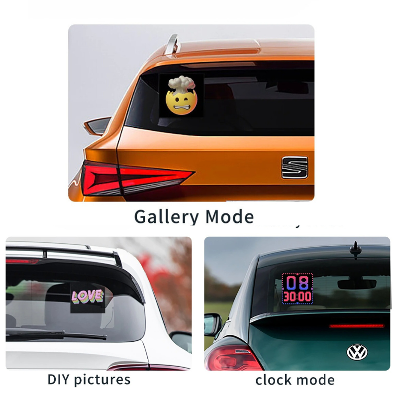 Dynamic LED Rear Display for Cars - High Visibility Car Rear Window Sign with Custom Messages for Safety & Advertising - Perfect for Taxis, Rideshares, Delivery & Emergency Vehicles